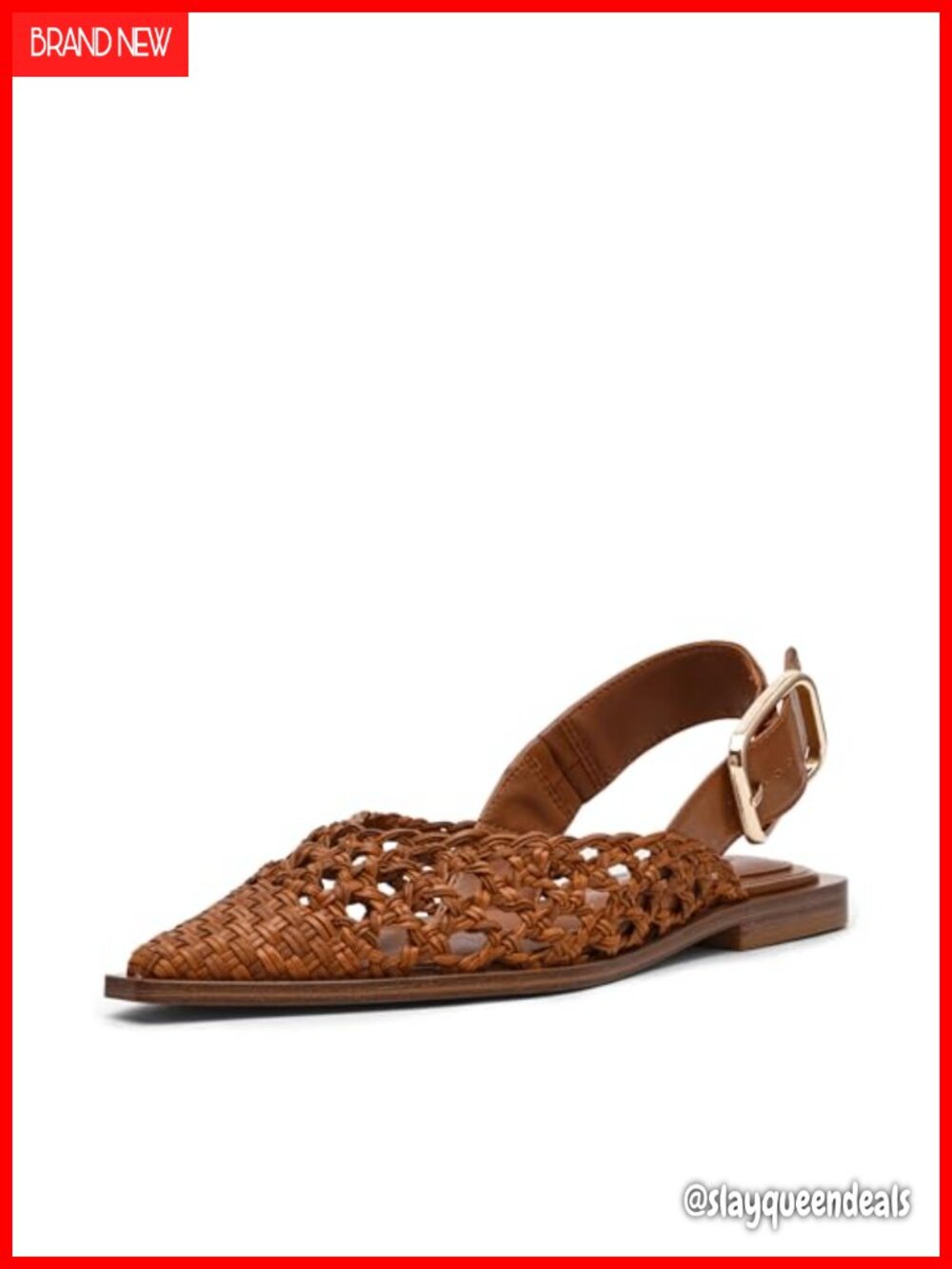 Pointed Toe Slip-On Ballet Flats Cushioned Insole Woven Comfort